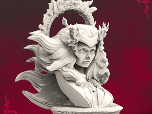 Scarlet Witch Bust Model Cetak 3D