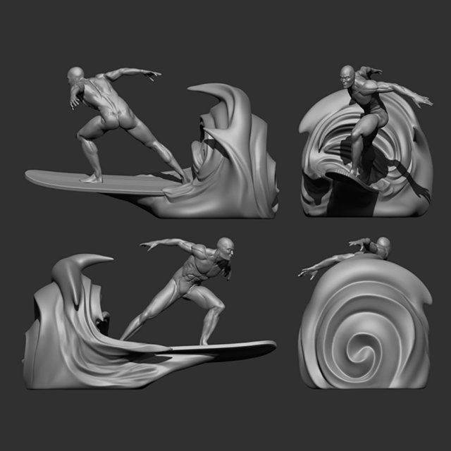 Silver Surfer Modello di stampa 3D .c4d .max .obj .3ds .fbx .stl .blend