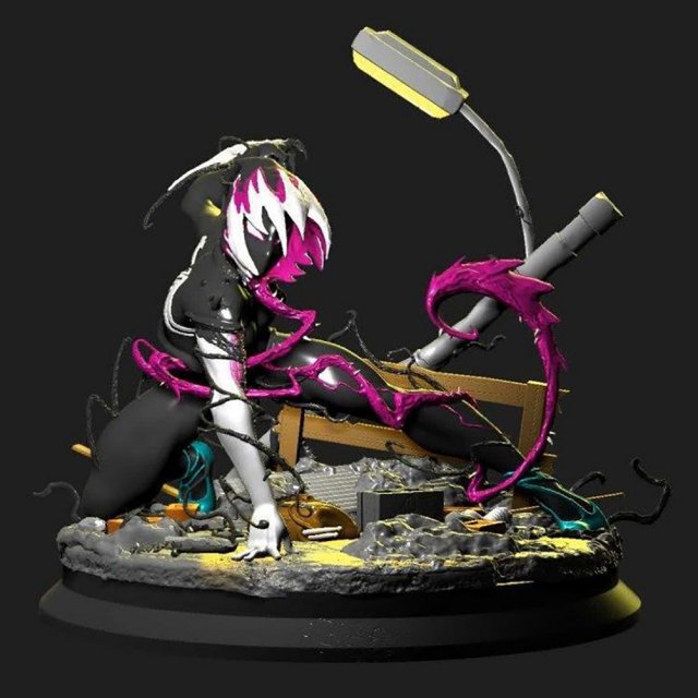 Spider Gwen Venomized 3D Print Model .c4d .max .obj .3ds .fbx .stl .blend 