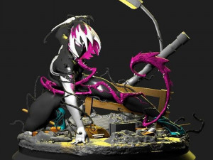 Spider Gwen Venomized 3Dプリントモデル