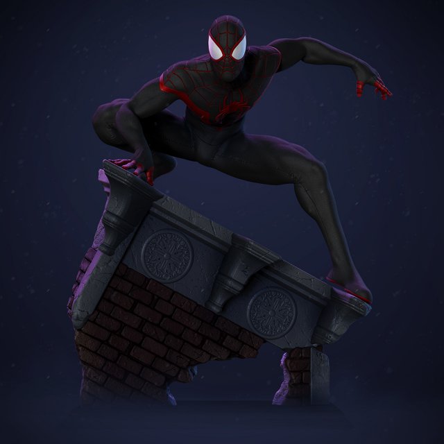 Spiderman Mile Morales 3D Принт Модель .c4d .max .obj .3ds .fbx .stl .blend