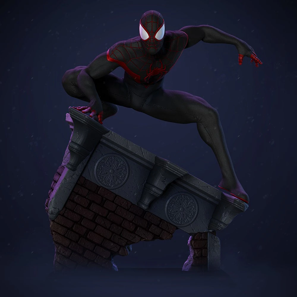 Spiderman Mile Morales 3D Print Model .c4d .max .obj .3ds .fbx .stl .blend 