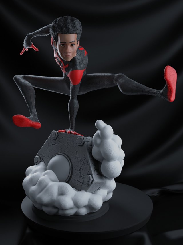 Miles Morales Spiderman 3D 打印模型 .c4d .max .obj .3ds .fbx .stl .blend 