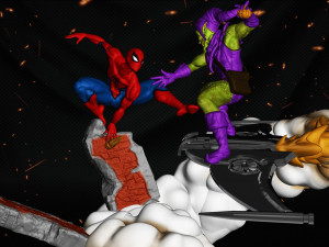 SpiderMan vs Green Goblin Modelo de Impressão 3D