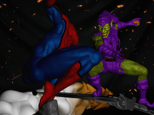 SpiderMan vs Green Goblin 3D-Druckmodell