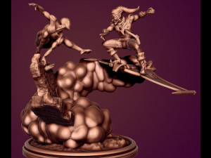 SpiderMan vs Green Goblin 3D-Druckmodell