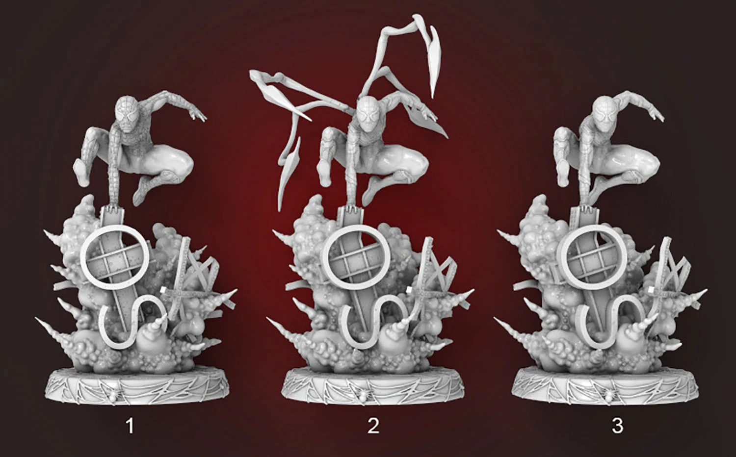 Spider-Man Explosion Scene 3D Print Model .c4d .max .obj .3ds .fbx .stl .blend 