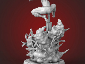 Spider-Man Explosion Scene Model Cetak 3D