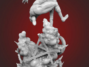 Spider-Man Explosion Scene Model Cetak 3D