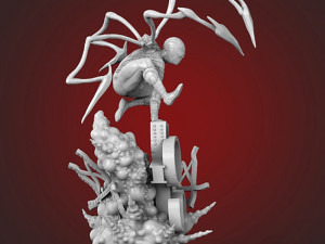 Spider-Man Explosion Scene Model Cetak 3D