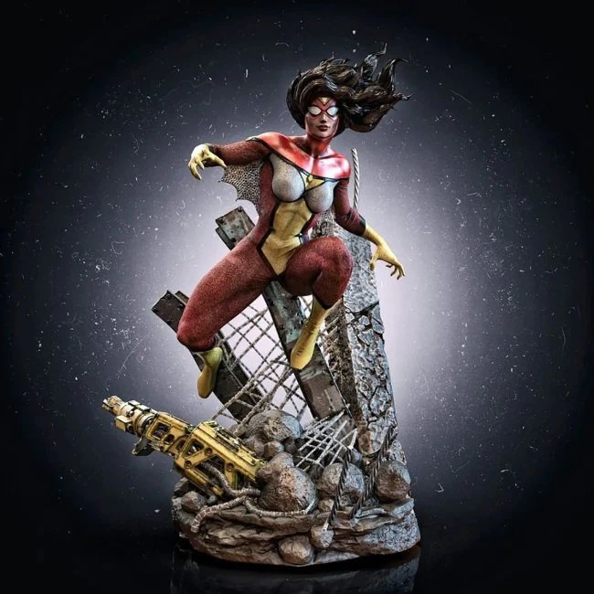 SpiderWoman 3D Print Model .c4d .max .obj .3ds .fbx .stl .blend 
