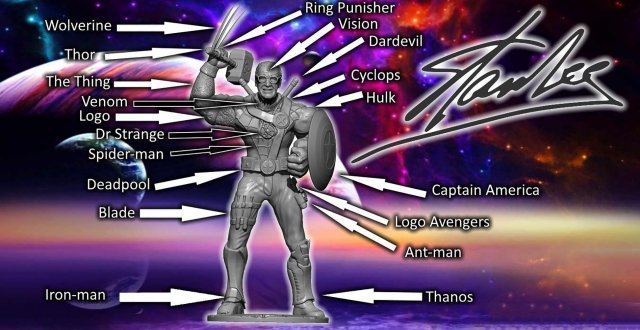Stan Lee Heroes 3D 打印模型 .c4d .max .obj .3ds .fbx .stl .blend 
