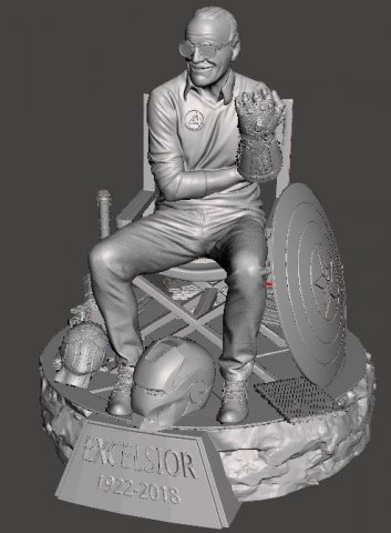 Stan Lee 3D Print Model .c4d .max .obj .3ds .fbx .stl .blend 