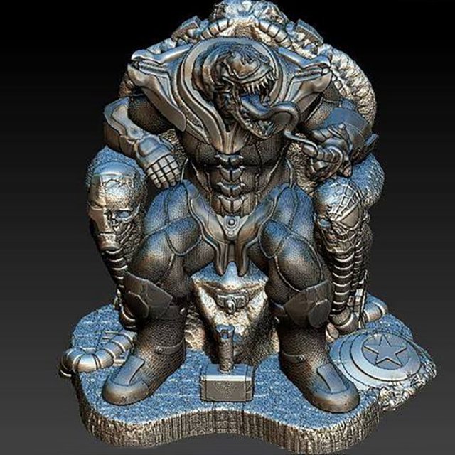 Symbiote Thanos - Venom - Infinity Gauntlet 3D Print Model .c4d .max .obj .3ds .fbx .stl .blend