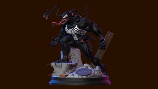 Venom 3D Print Model .c4d .max .obj .3ds .fbx .stl .blend 