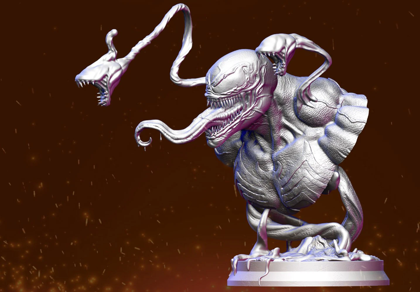 Venom Bust 3D Print Model .c4d .max .obj .3ds .fbx .stl .blend 