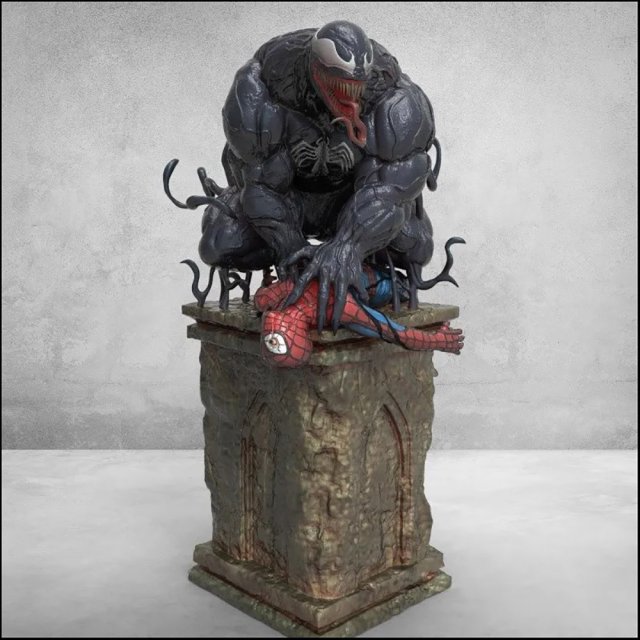 Venom vs Spiderman 3Dプリントモデル .c4d .max .obj .3ds .fbx .stl .blend