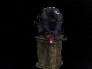 Venom vs Spiderman 3D Print Model
