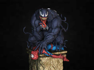 Venom vs Spiderman 3D Print Model