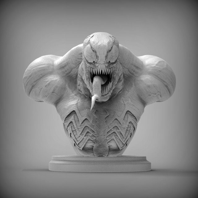 Venom Bust Modelo de Impressão 3D .c4d .max .obj .3ds .fbx .stl .blend 