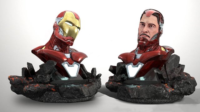 Iron Man Bust Modèles 3D en vedette .c4d .max .obj .3ds .fbx .stl .blend 