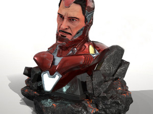 Iron Man Bust Modèles 3D en vedette