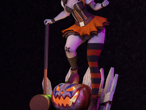 Harley Quinn Halloween 3Dプリントモデル