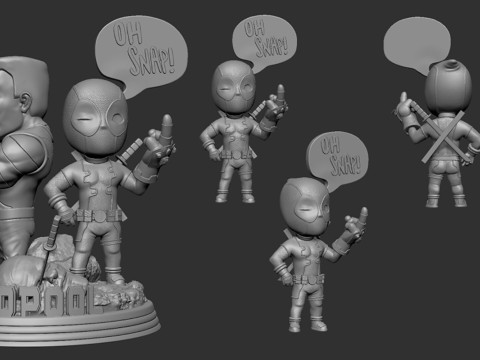 Deadpool Chibi 3D Print Model