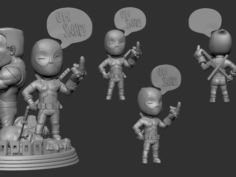 Deadpool Chibi 3D Print Model
