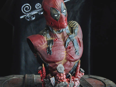 Deadpool Bust Arrow through the Head 3D Print Model