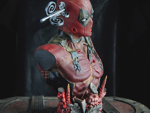Deadpool Bust Arrow through the Head 3D Print Model