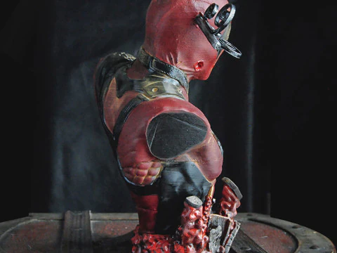 Deadpool Bust Arrow through the Head 3D Print Model