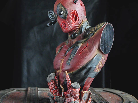 Deadpool Bust Arrow through the Head 3D Print Model
