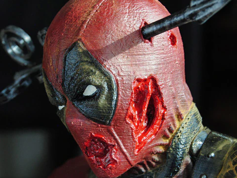 Deadpool Bust Arrow through the Head 3D Print Model