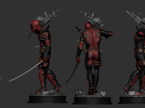 Deadpool Statue 3D Print Model
