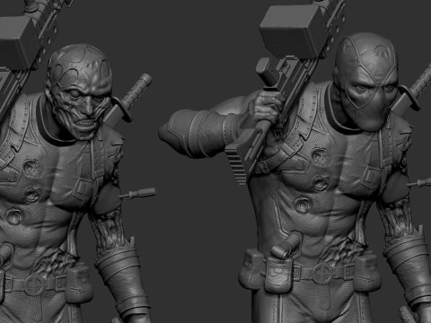 Deadpool Statue 3D Print Model