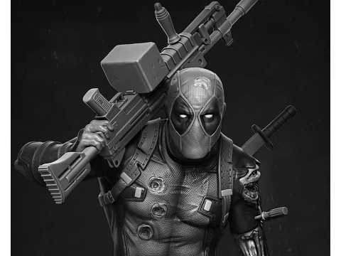 Deadpool Statue 3D Print Model