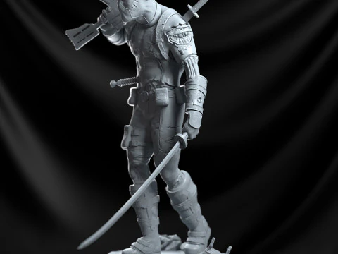 Deadpool Statue 3D Print Model