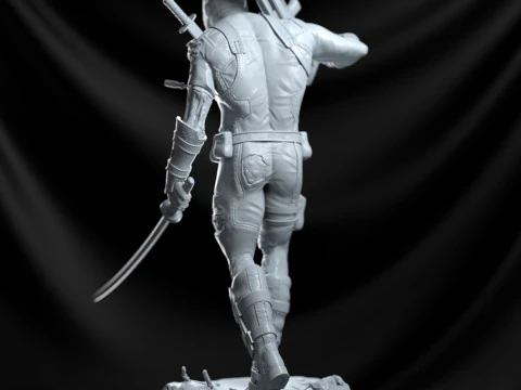 Deadpool Statue 3D Print Model