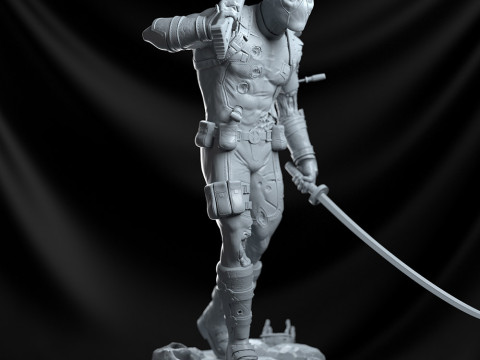 Deadpool Statue 3D 打印模型