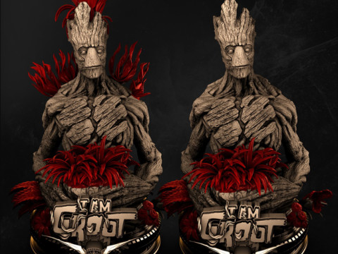 Groot Bust 3D Print Model