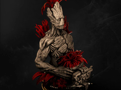 Groot Bust 3D Print Model