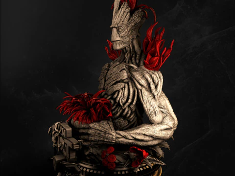Groot Bust 3D Print Model