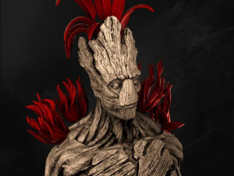 Groot Bust 3D Print Model
