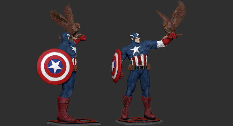 Captain America Classic 3D प्रिंट मॉडल .c4d .max .obj .3ds .fbx .stl .blend 