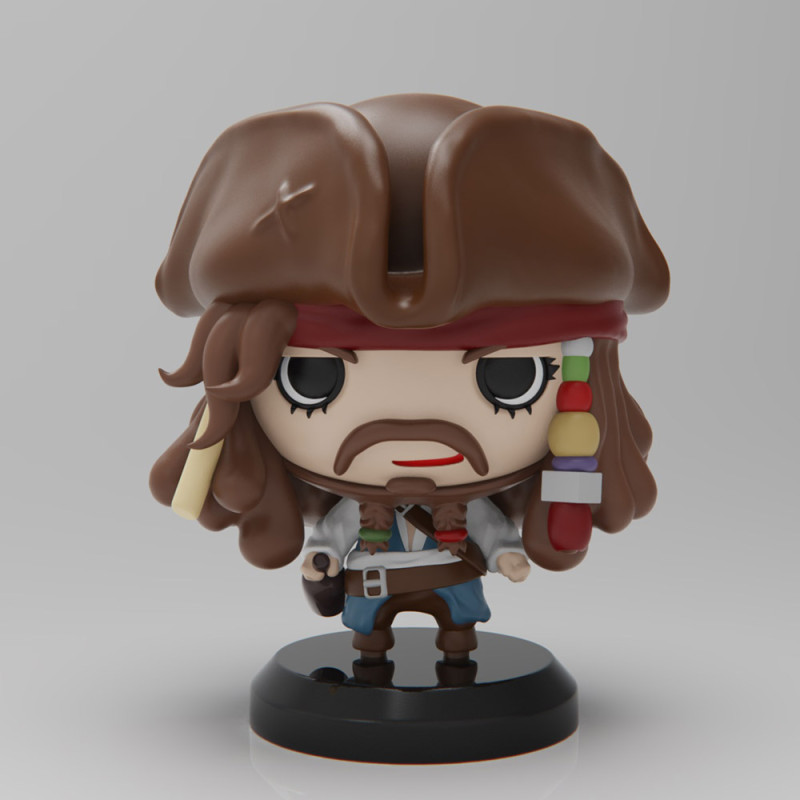 Pirates of the Caribbean - Jack Sparrow Model do druku 3D .c4d .max .obj .3ds .fbx .stl .blend 