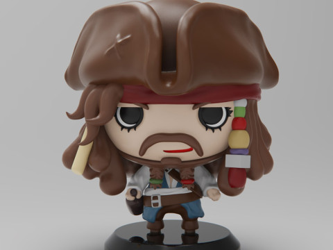 Pirates of the Caribbean - Jack Sparrow 3Dプリントモデル
