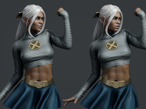 고위 직원 제복을 입은 폭풍 3D 프린트 모델