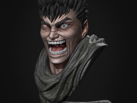Guts Bust - Berserk 3D Print Model