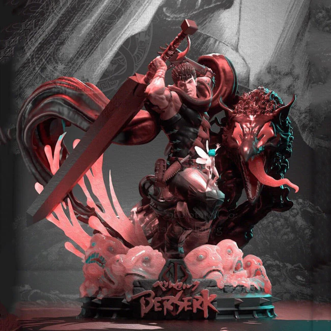 Guts Berserk 3D Print Model .c4d .max .obj .3ds .fbx .stl .blend